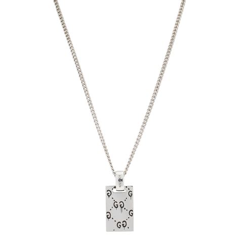 sterling silver gucci pendant|guccighost pendant necklace in silver.